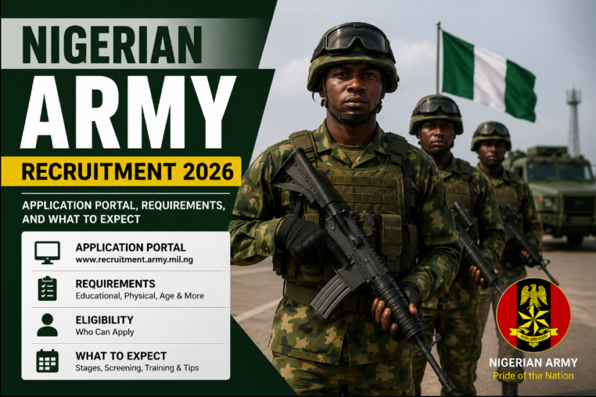 Nigerian Army Recruitment 2026: Application Portal, Requirements, and What to Expect