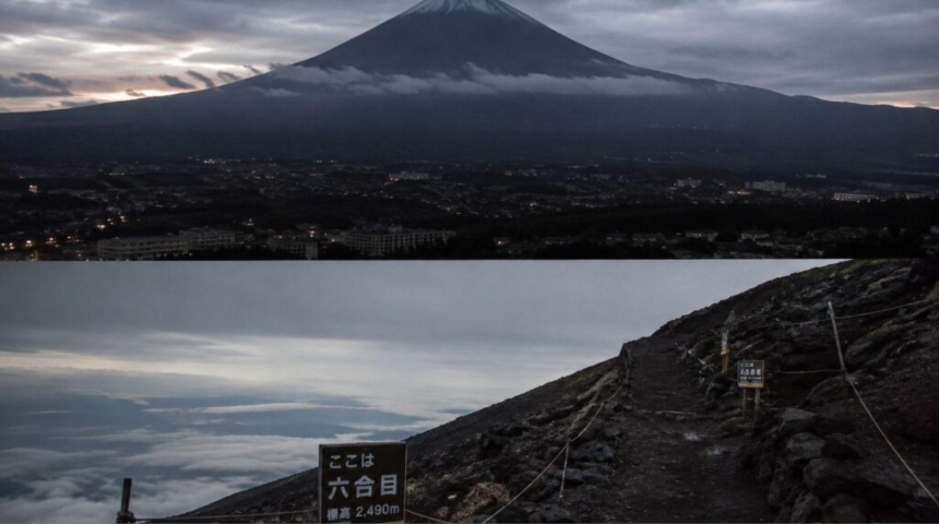 boy left on mount fuji