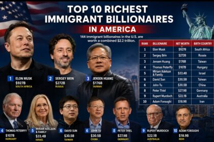 Top 10 richest immigrant billionaires in America revealed as foreign-born entrepreneurs amass $2.2tn