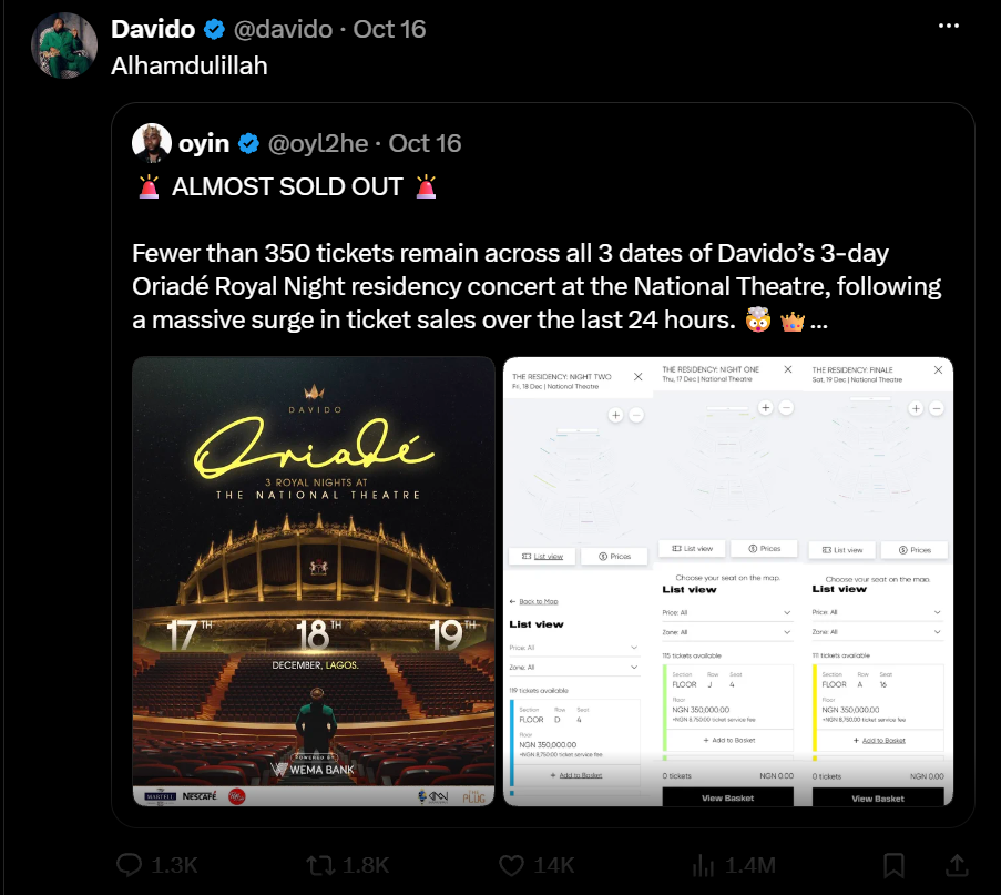 Davido and Governor Ademola Adeleke amid controversy over the singer’s Lagos concerts.