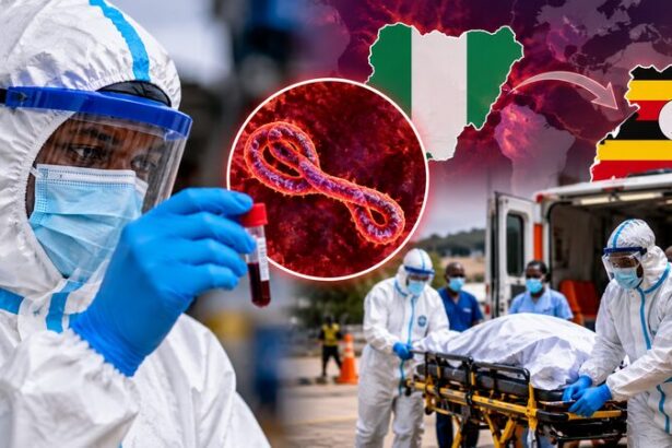 Public health illustration representing the Bundibugyo Ebola virus case confirmed in Nigeria