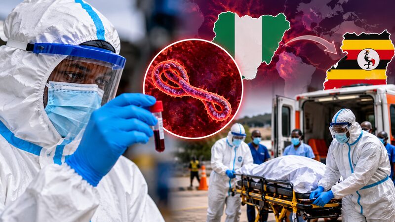 Public health illustration representing the Bundibugyo Ebola virus case confirmed in Nigeria
