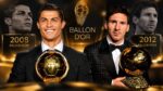 Cristiano Ronaldo during his 2007–08 Manchester United season alongside Lionel Messi during his record-breaking 2012 year