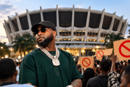 Davido and Governor Ademola Adeleke amid controversy over the singer’s Lagos concerts.