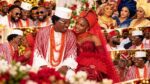 Zlatan Ibile and Davita Lamai in traditional wedding outfits at their Lagos ceremony.
