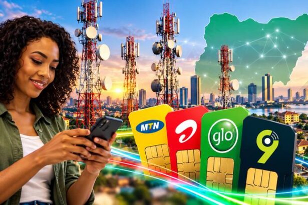 Telecommunications infrastructure illustrating Nigeria’s mobile networks and alternative internet providers