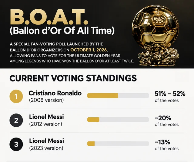 Cristiano Ronaldo and Lionel Messi B.O.A.T. poll