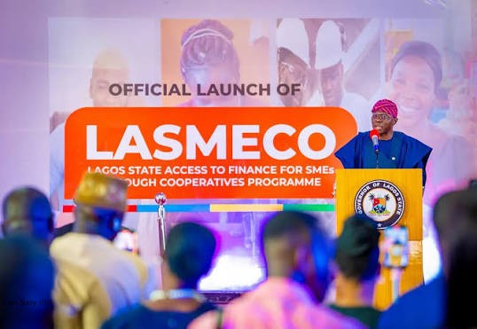Nigerian small-business owner working in a shop, illustrating access to LASMECO business financing.