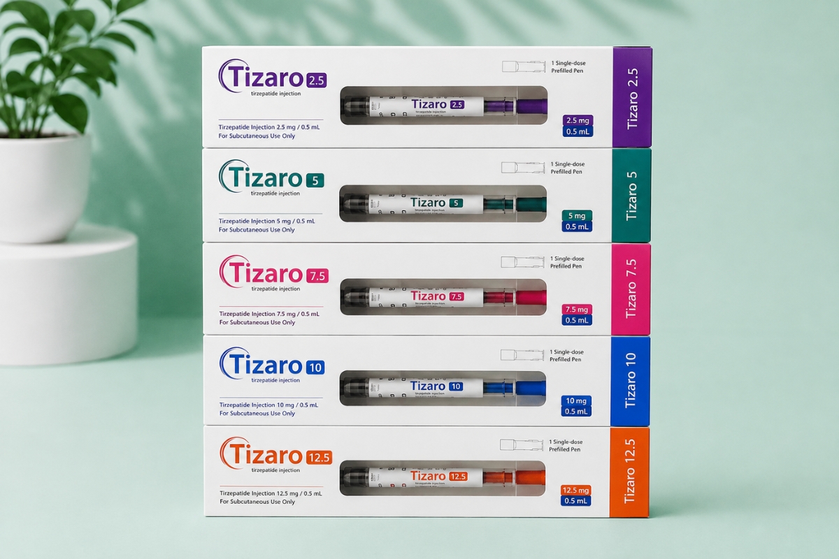 Image showing Tizaro weight loss injections prescribed by HueBeautyGlam in Nigeria