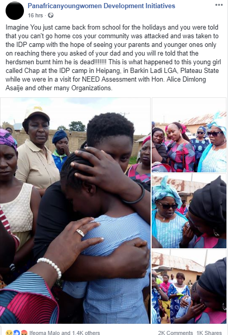 Schoolgirl in tears after returning from boarding school to discover her dad had been killed and their house razed during the Plateau killings (photos)
