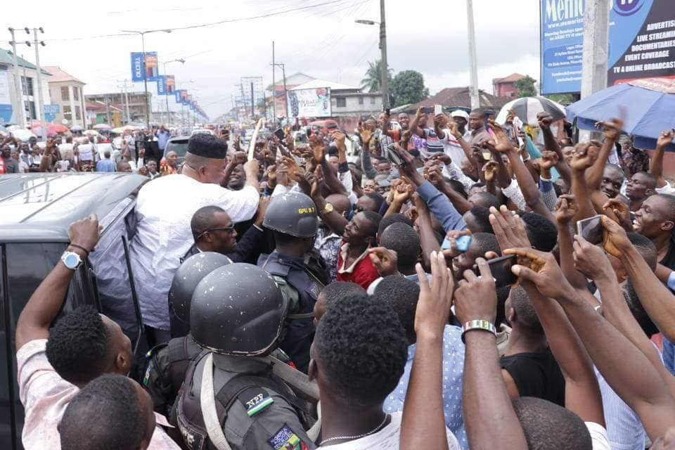 Photos: Godswill Akpabio arrives Uyo ahead of defection to APC tomorrow