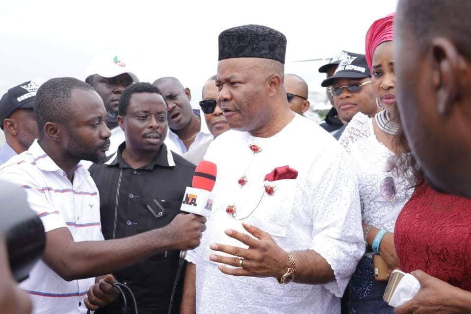 Photos: Godswill Akpabio arrives Uyo ahead of defection to APC tomorrow