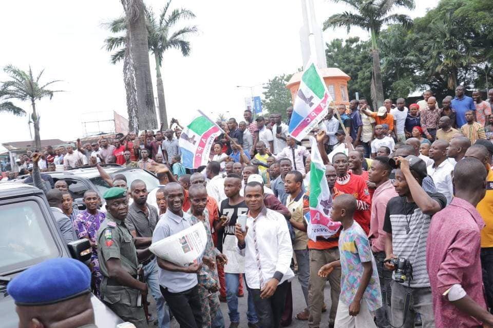 Photos: Godswill Akpabio arrives Uyo ahead of defection to APC tomorrow