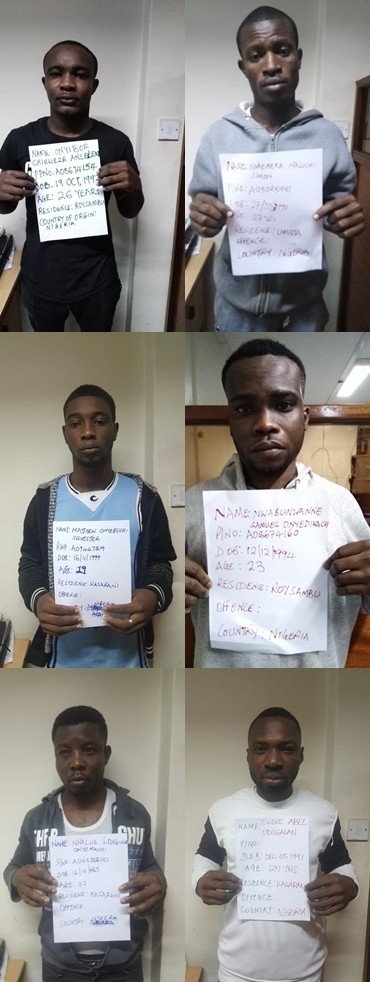19 Nigerian men arrested in Nairobi for allegedly engaging in electronic fraud targeting Kenyans (photos)