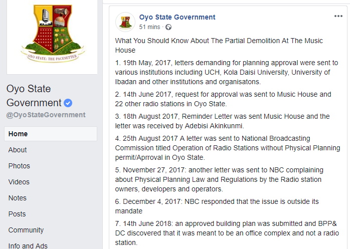 Oyo state government releases statement listing the faults of singer Yinka Ayefele