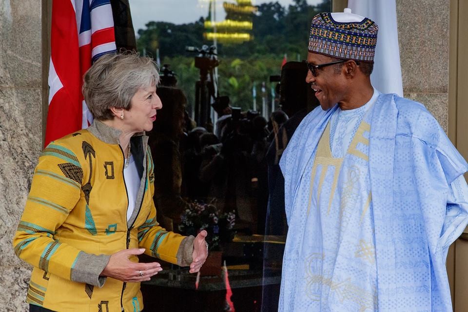 UK prime minister, Theresa May arrives Nigeria, meets Buhari in Aso Rock (photos/video)