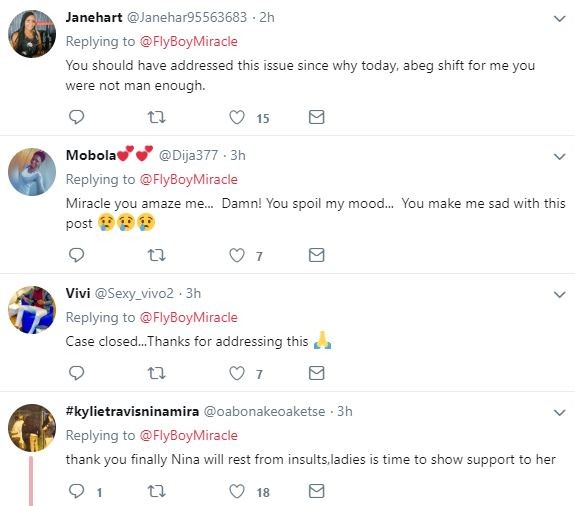 Nigerians drag the heck out of BBNaija winner, Miracle after announcing his break up with Nina saying,