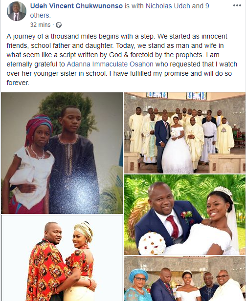 School father marries his school daughter years after they met in secondary school