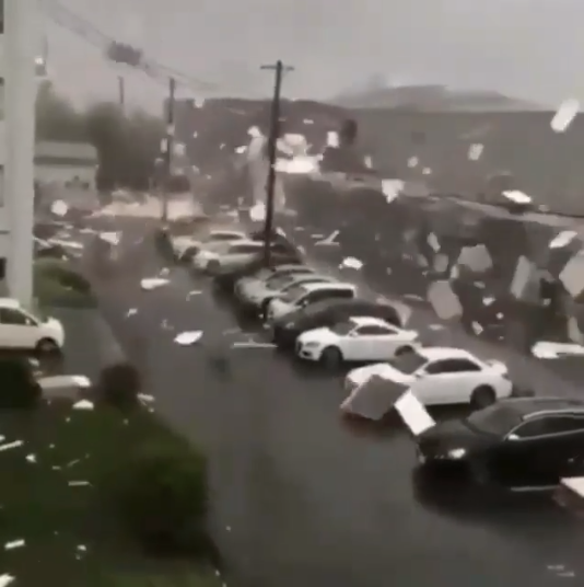 Shocking footage from Typoon Jebi shows heavy winds upturning cars (photos/video)