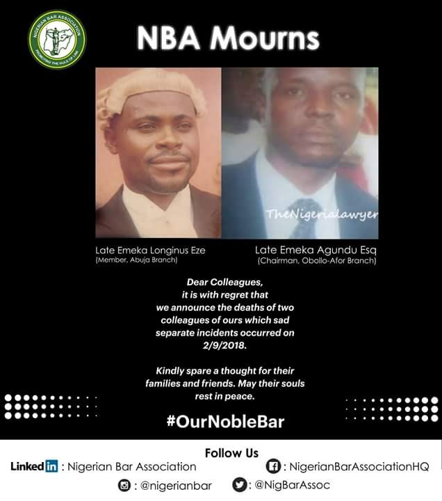 Photos: Gunmen assassinate Chairman of Nigerian Bar Association NBA, Enugu a month after he was shot in the head