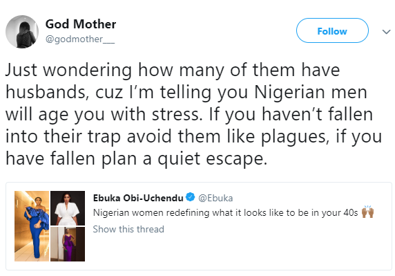 "Nigerian men will age you with stress... avoid them like plagues" - Lady reacts to photos of beautiful Nigerian actresses in their 40s