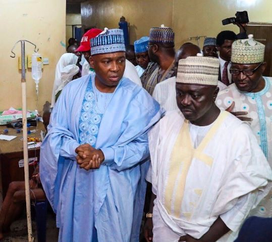 Bukola Saraki visits survivors of the deadly Nasarawa State gas station explosion