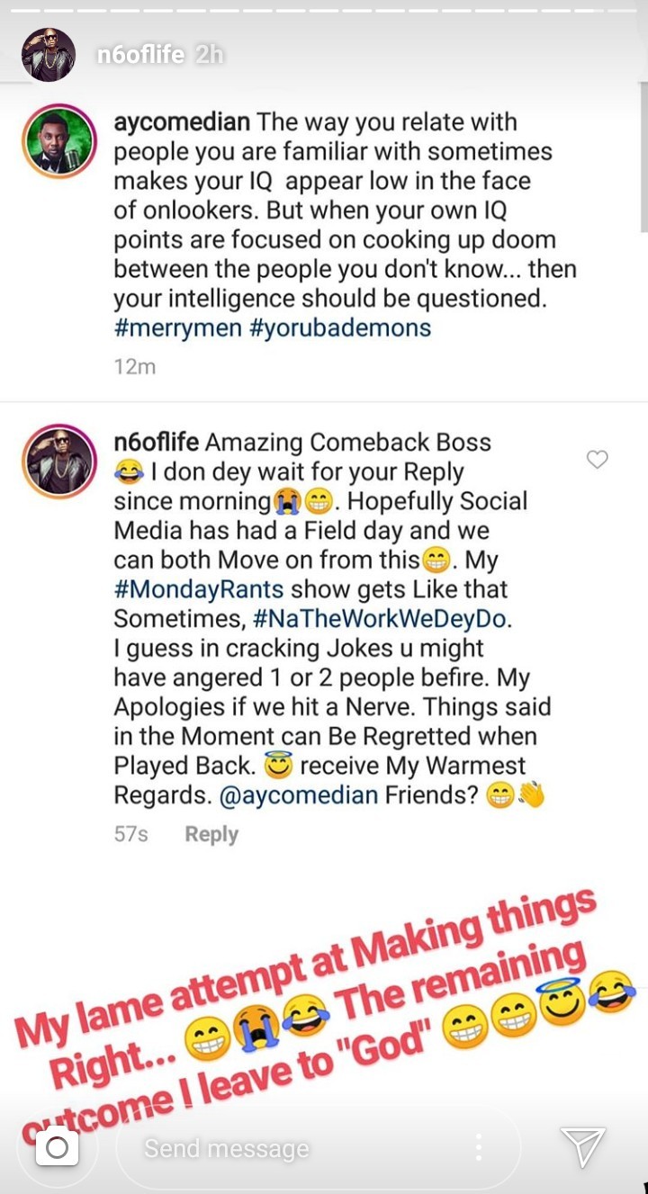AY hits back at OAP N6 for criticising his comment on Dbanj
