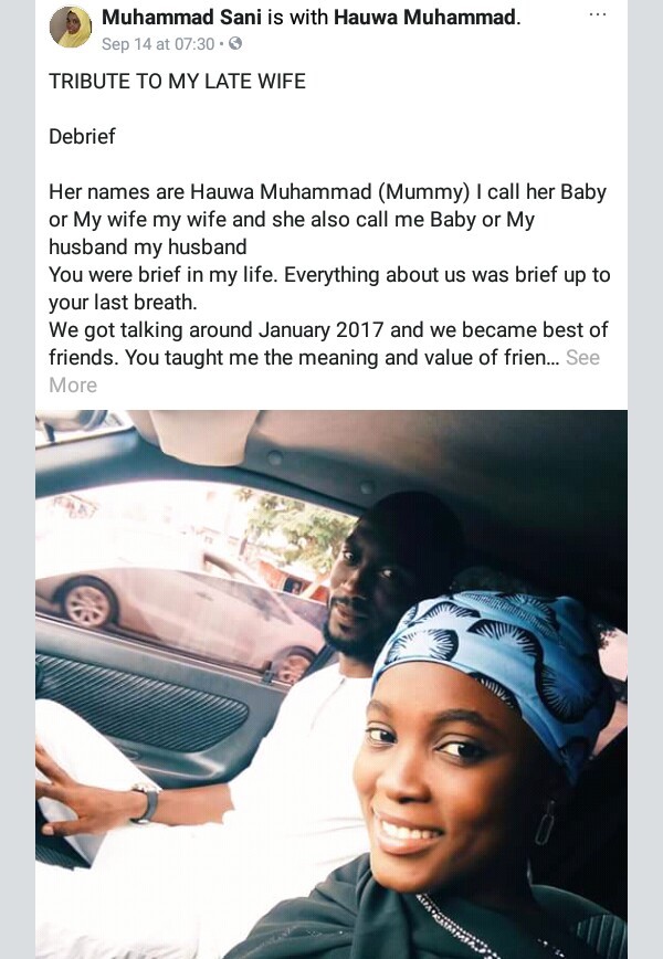  Nigerian man pens heartbreaking tribute to his beautiful wife who died 16 days after she suffered a stillbirth