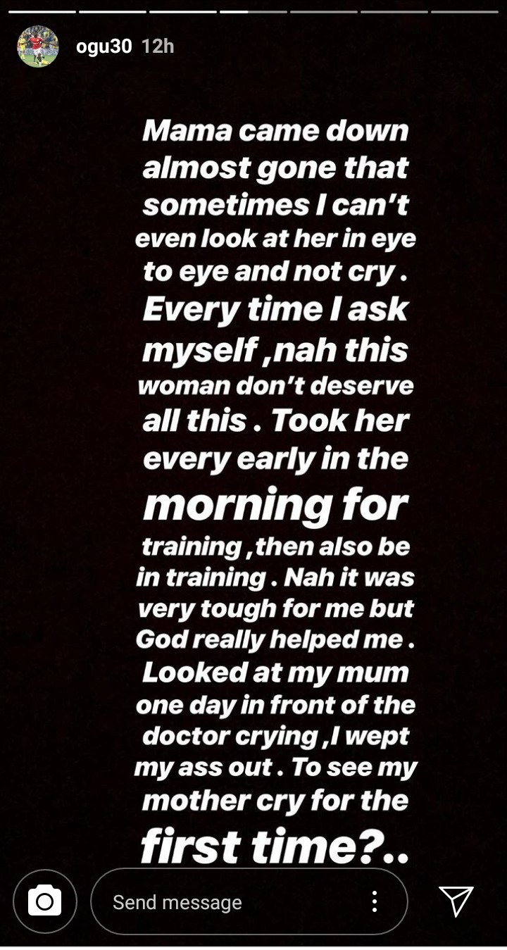 Footballer John Ogu narrates the trials he went through when he discovered his mother was down with a life-threatening illness