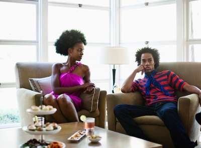 African couple at home